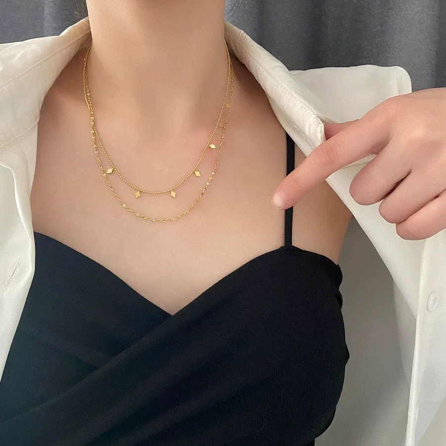 Wholesale Accessories Titanium Steel Geometric Ochain Women's Necklace - Image 2