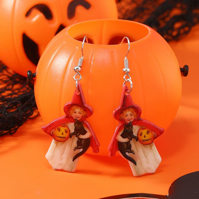 Wholesale Acrylic Cartoon Geometric Christmas Earrings For Women - Image 11