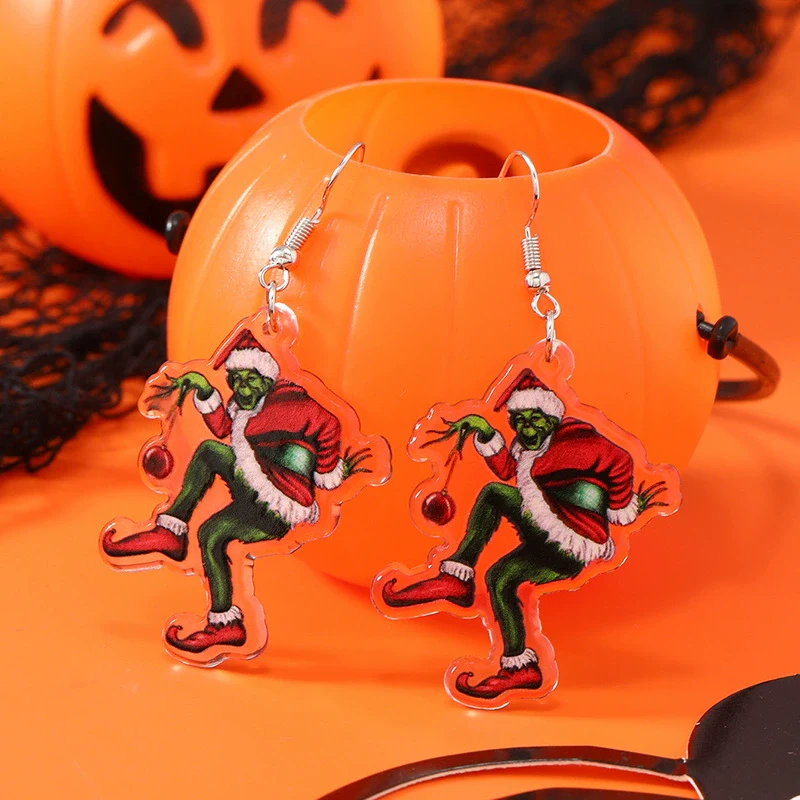 Wholesale Acrylic Cartoon Geometric Christmas Earrings For Women - Image 12