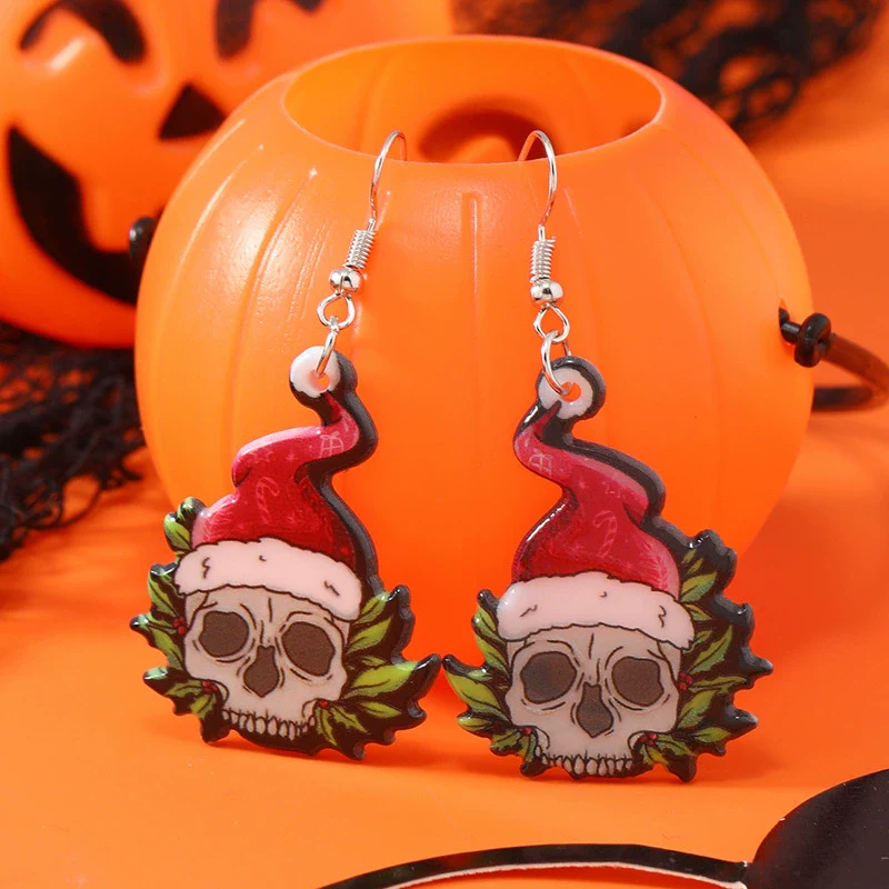 Wholesale Acrylic Cartoon Geometric Christmas Earrings For Women - Image 4