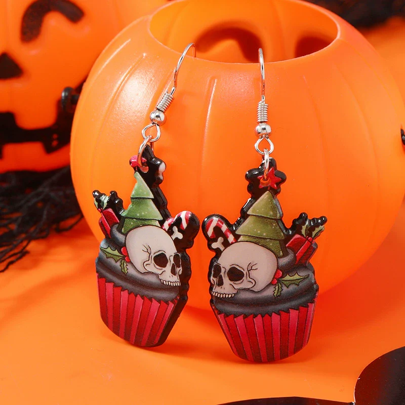 Wholesale Acrylic Cartoon Geometric Christmas Earrings For Women - Image 6
