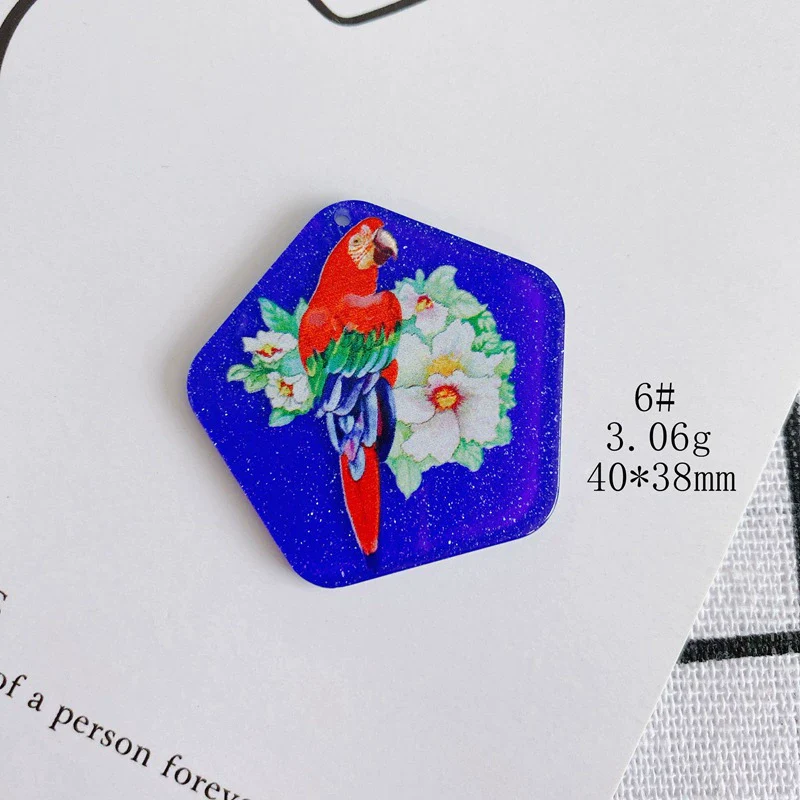 Wholesale Acrylic Cute Cartoon Flower Three Dimensional Relief Small Pendant Earrings Jewelry Accessories - Image 11