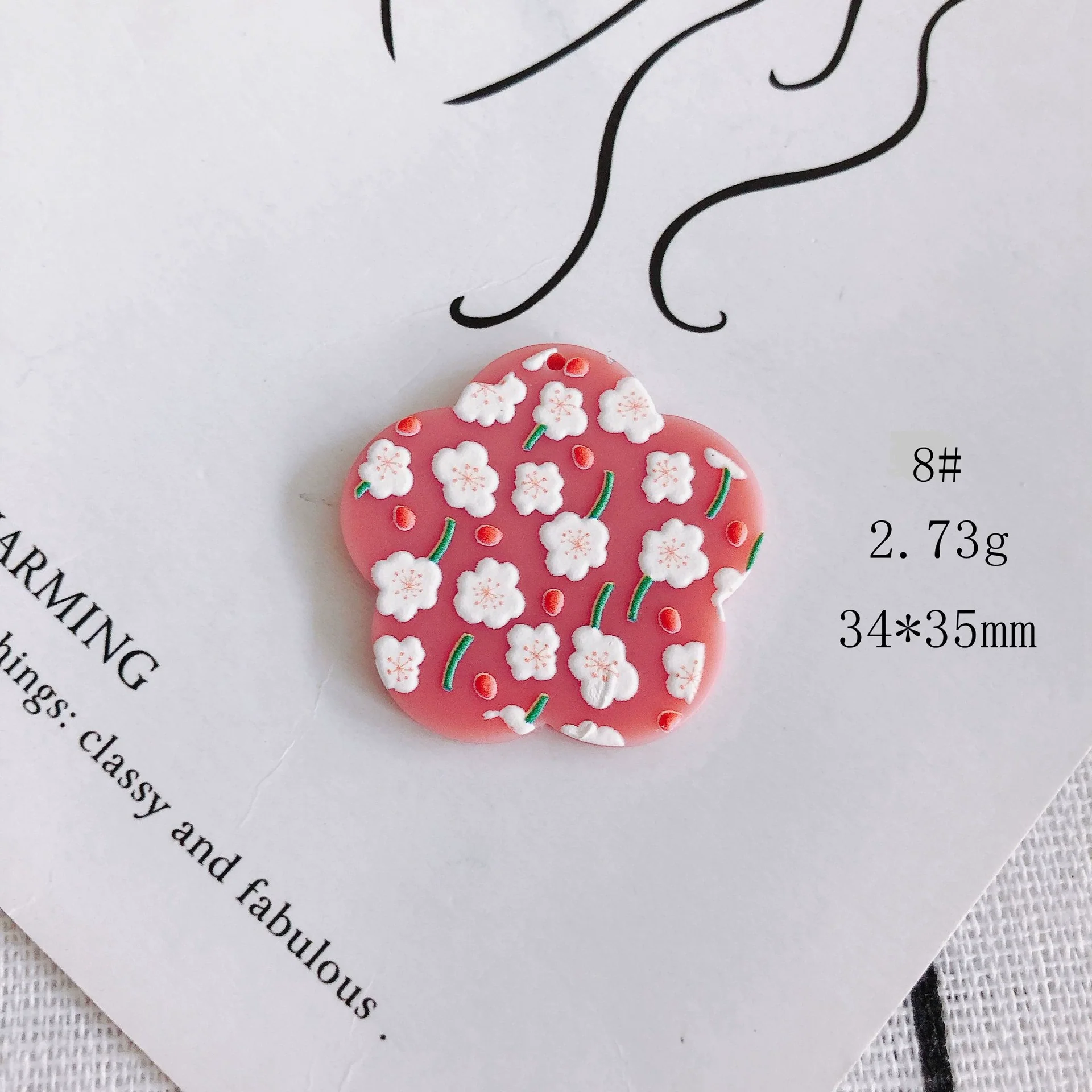 Wholesale Acrylic Cute Cartoon Flower Three Dimensional Relief Small Pendant Earrings Jewelry Accessories - Image 13
