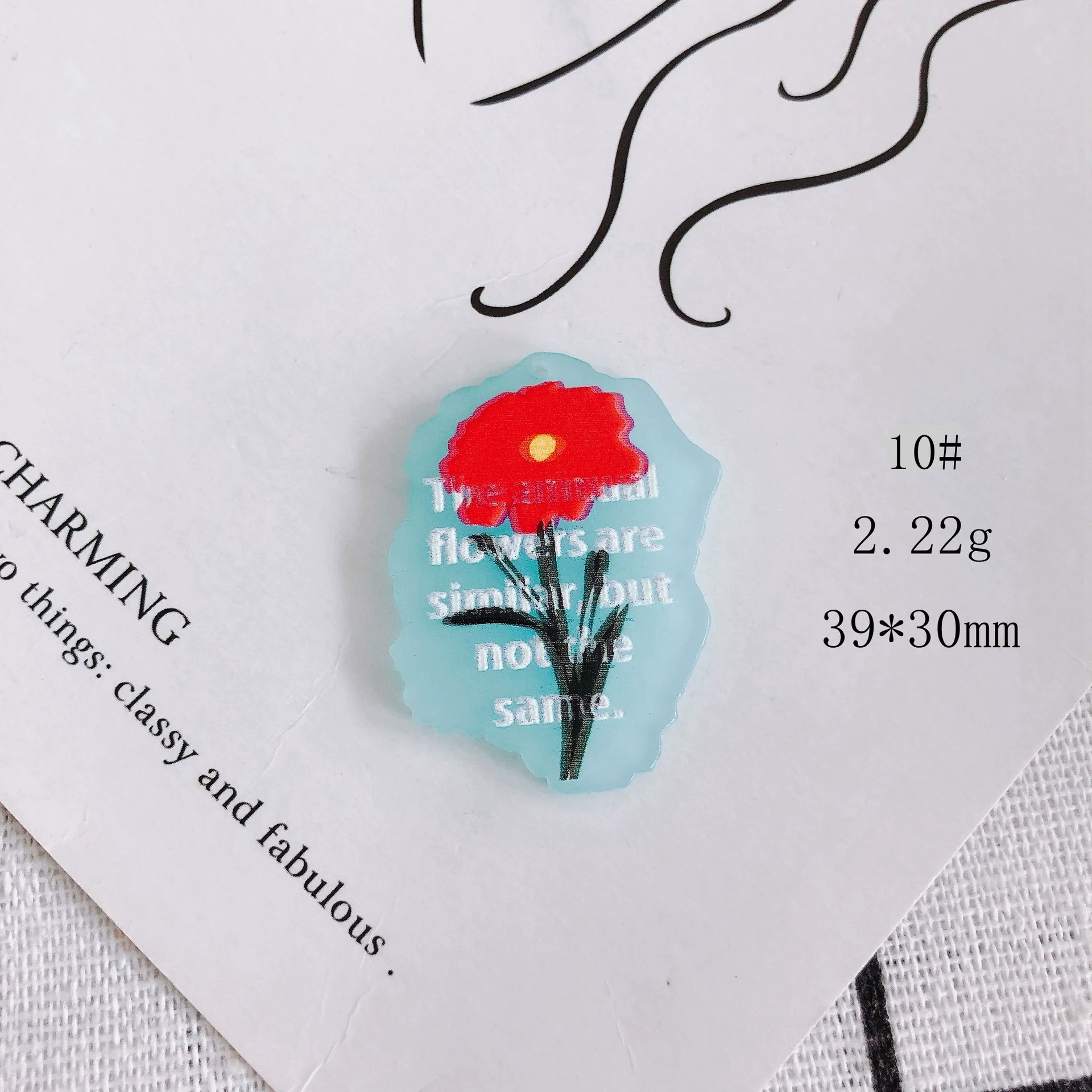 Wholesale Acrylic Cute Cartoon Flower Three Dimensional Relief Small Pendant Earrings Jewelry Accessories - Image 15