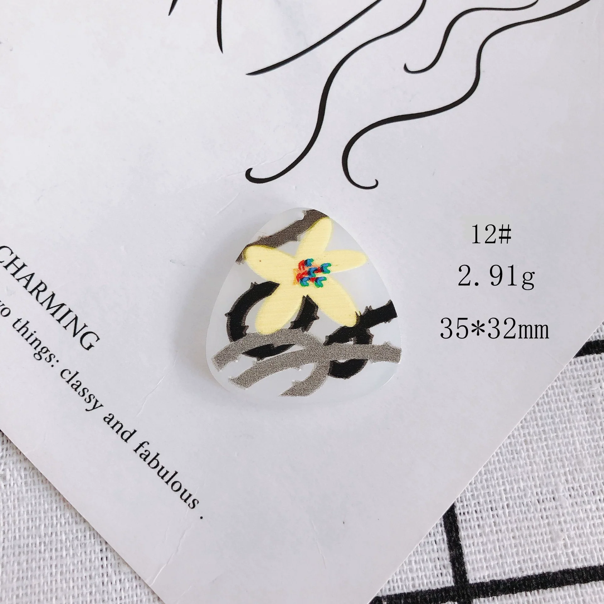 Wholesale Acrylic Cute Cartoon Flower Three Dimensional Relief Small Pendant Earrings Jewelry Accessories - Image 17