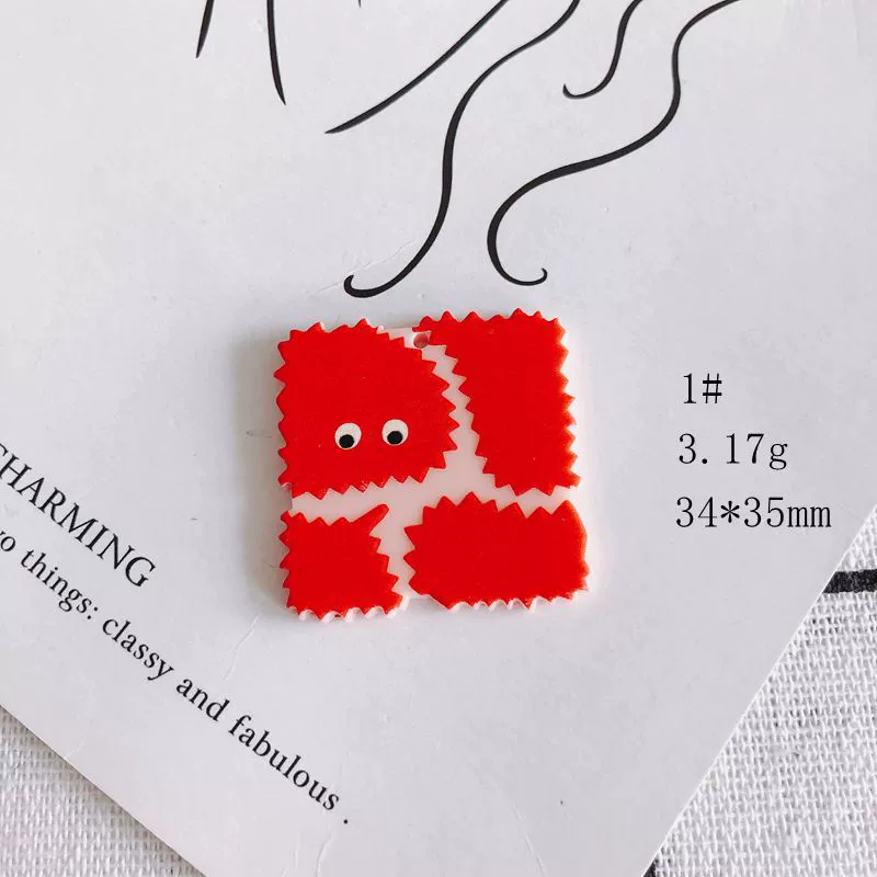 Wholesale Acrylic Cute Cartoon Flower Three Dimensional Relief Small Pendant Earrings Jewelry Accessories - Image 6