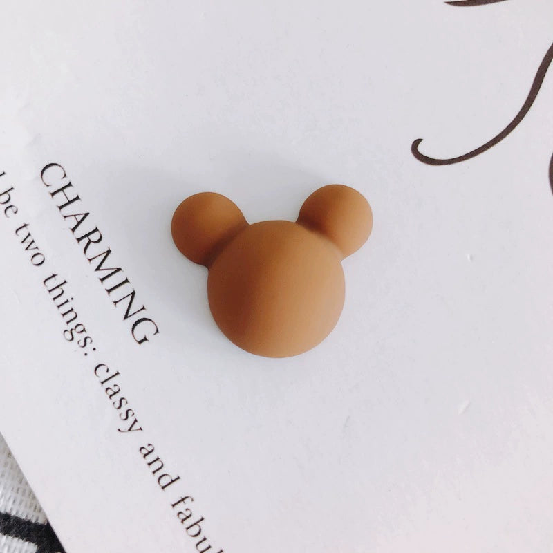 Wholesale Acrylic Diy Accessories Matte Frosted Rubber Painted Micky Head Patch Hairpin With Environmental Protection Treatment - Image 14