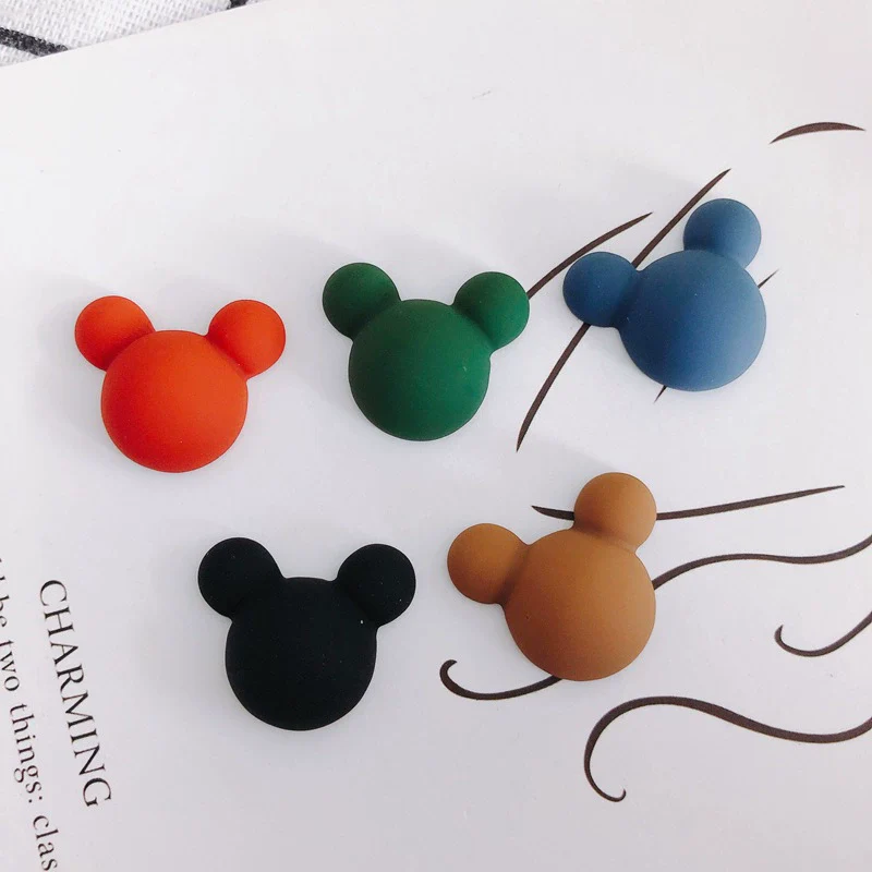 Wholesale Acrylic Diy Accessories Matte Frosted Rubber Painted Micky Head Patch Hairpin With Environmental Protection Treatment - Image 4