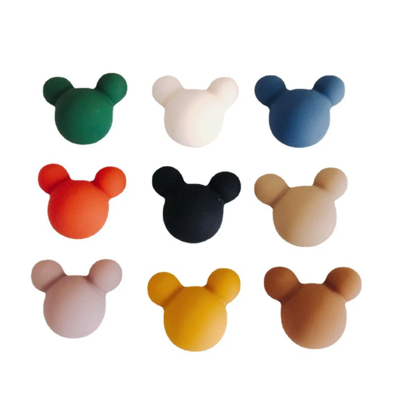 Wholesale Acrylic Diy Accessories Matte Frosted Rubber Painted Micky Head Patch Hairpin With Environmental Protection Treatment - Image 5