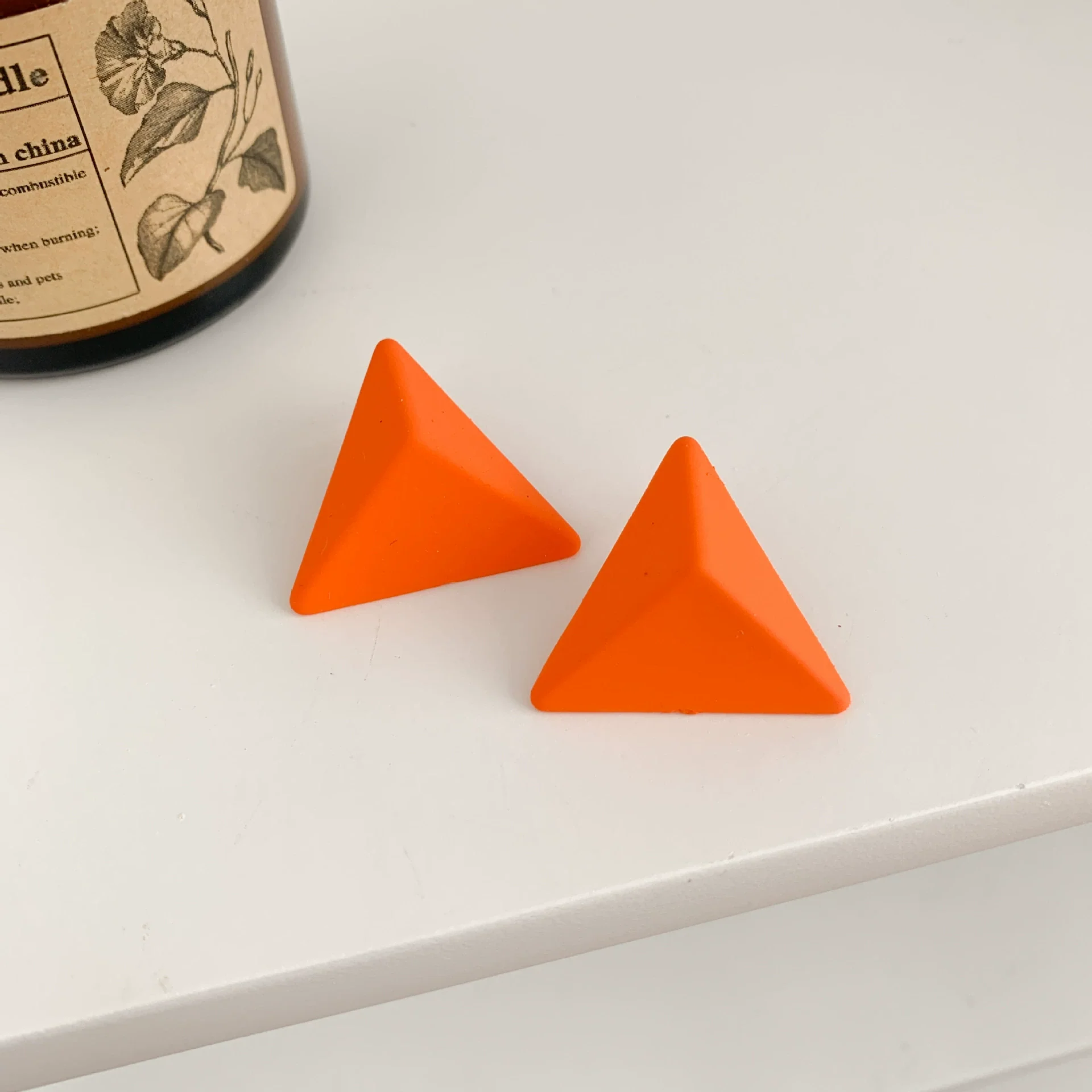 Wholesale Acrylic Earrings Geometric Pattern Vintage Spray Paint Frosted Square Round Korean Fashion Women's - Image 10