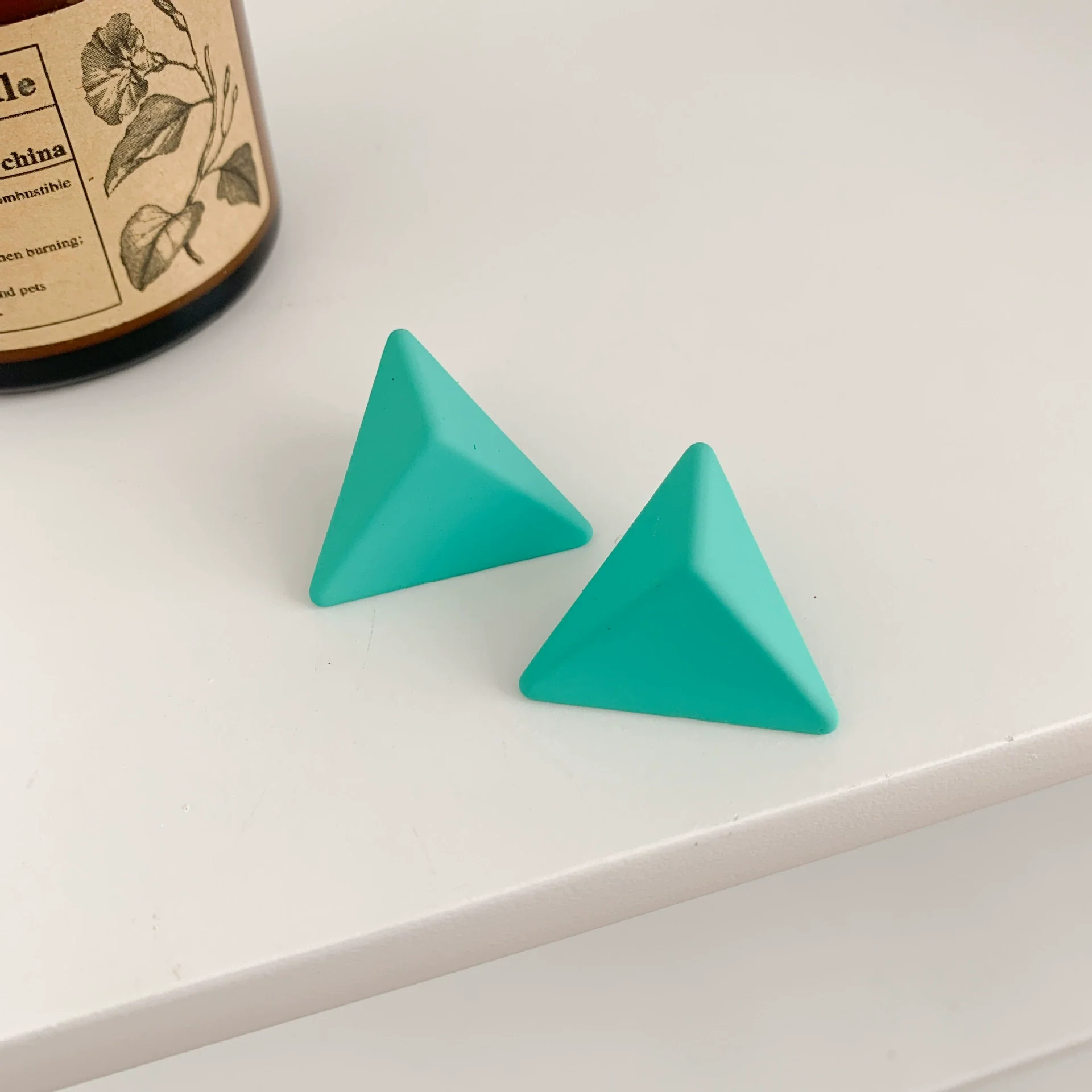 Wholesale Acrylic Earrings Geometric Pattern Vintage Spray Paint Frosted Square Round Korean Fashion Women's - Image 7