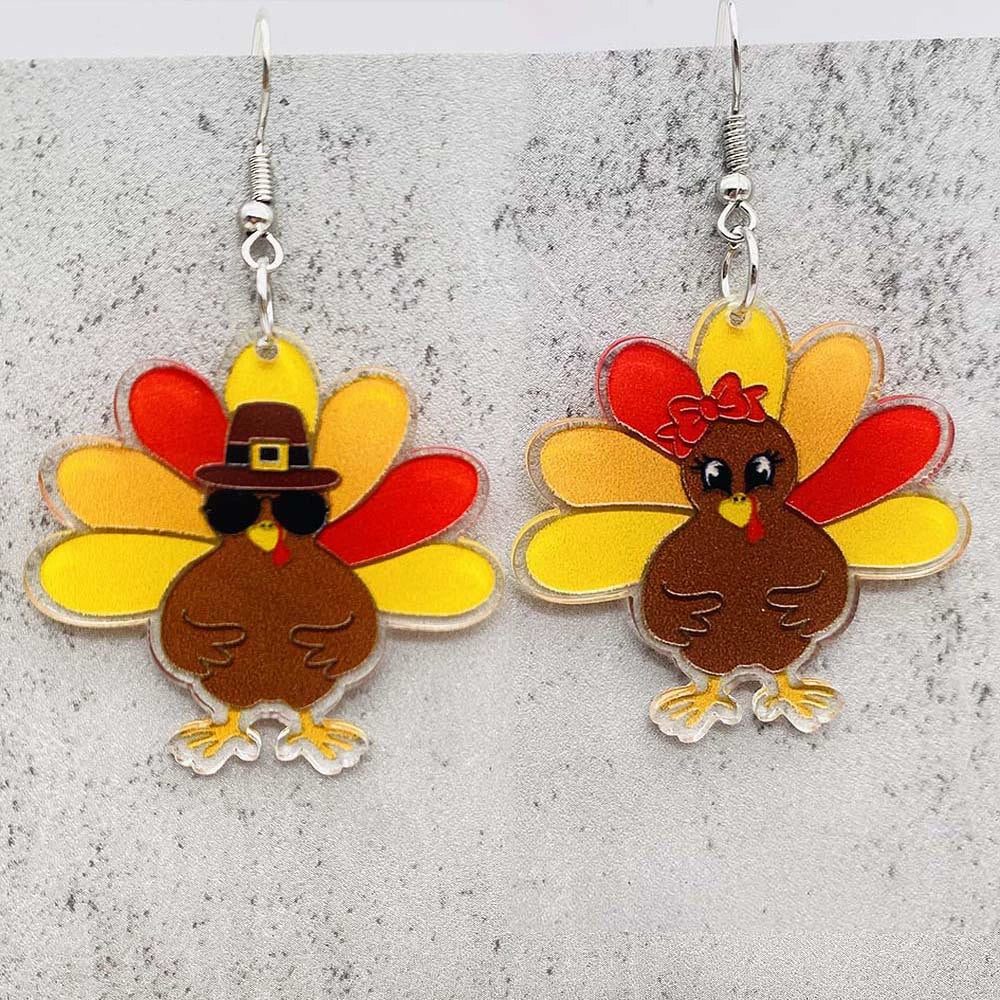 Wholesale Acrylic Handmade Turkey Asymmetric Pendant Earrings With Cartoon Characters And Geometric Patterns For Women - Image 8