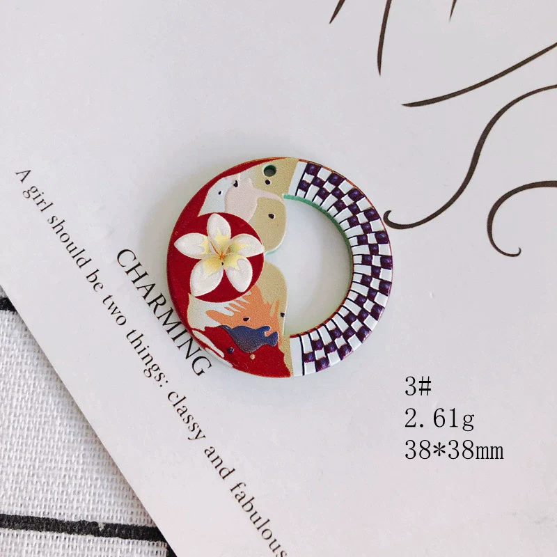 Wholesale Acrylic Jewelry Accessories With Three Dimensional Printing Pattern For Diy - Image 8