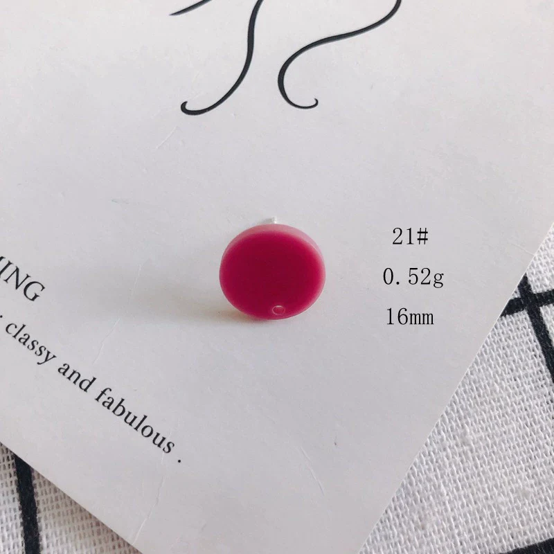Wholesale Acrylic Stud Earrings Round Shape Solid Color Simple And Sweet Style Environmental Protection Treatment - Image 26
