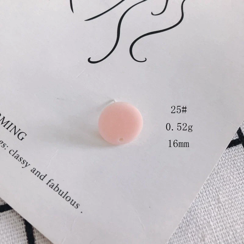 Wholesale Acrylic Stud Earrings Round Shape Solid Color Simple And Sweet Style Environmental Protection Treatment - Image 30