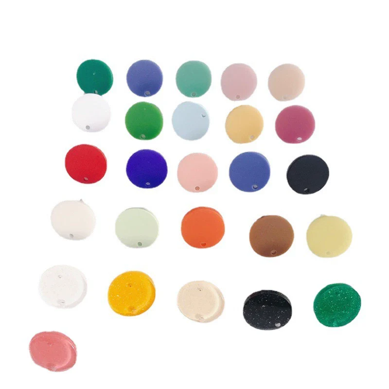 Wholesale Acrylic Stud Earrings Round Shape Solid Color Simple And Sweet Style Environmental Protection Treatment - Image 5