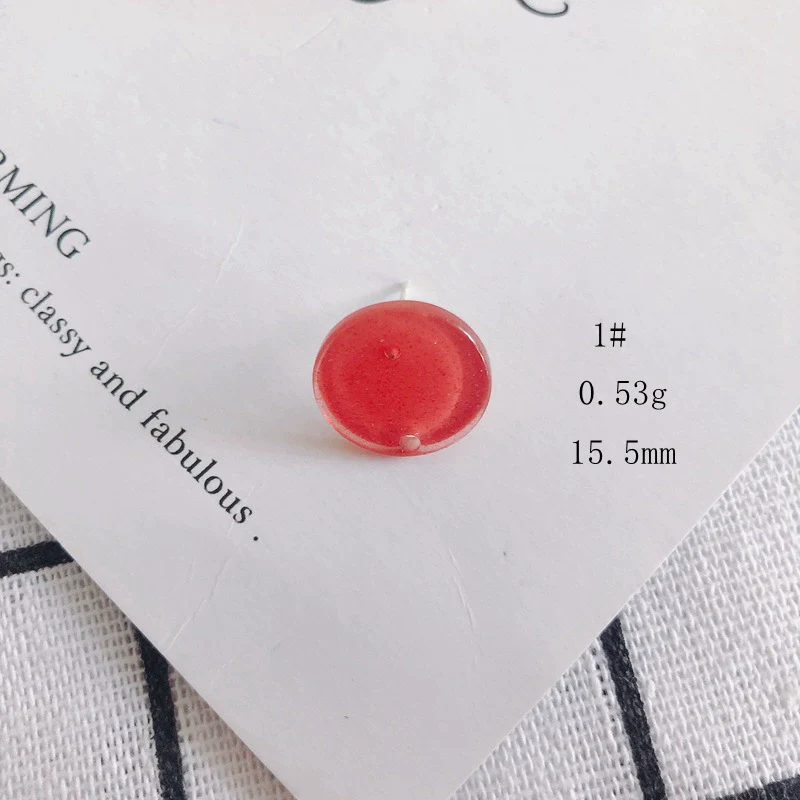 Wholesale Acrylic Stud Earrings Round Shape Solid Color Simple And Sweet Style Environmental Protection Treatment - Image 6