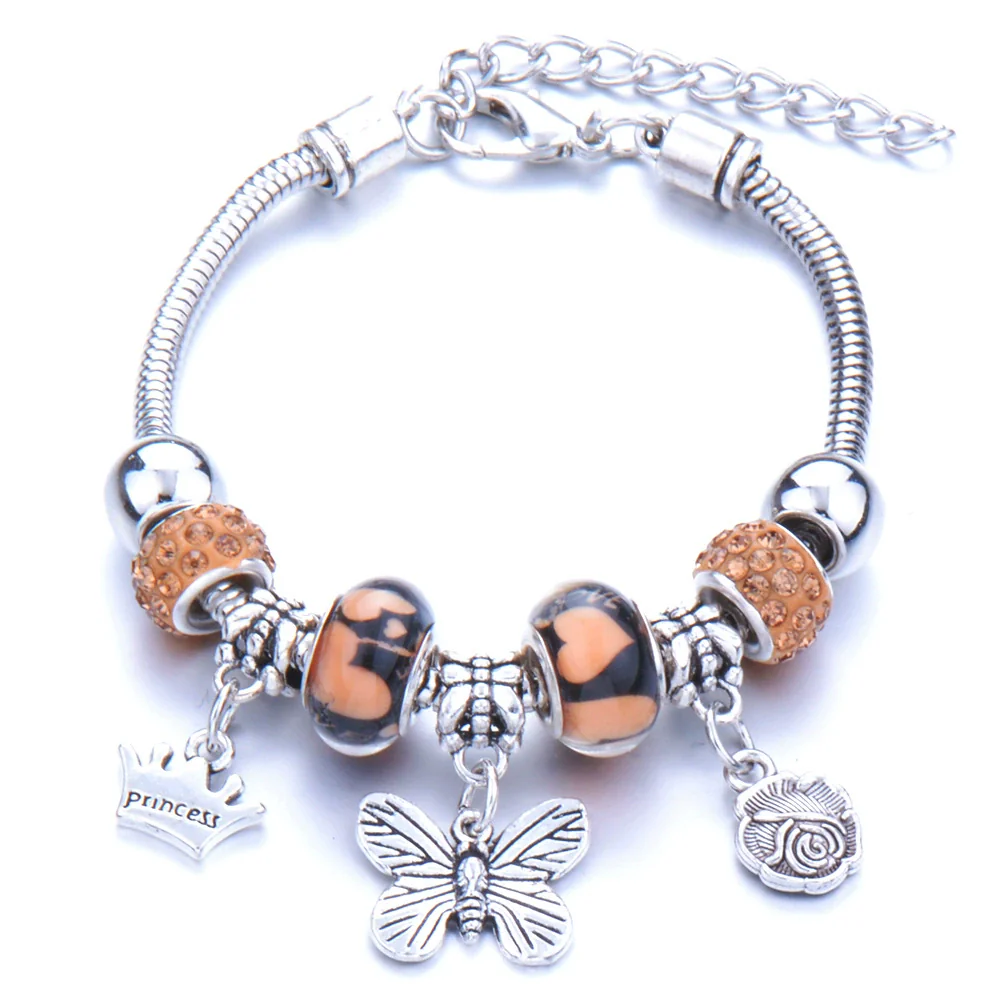 Wholesale Adjustable Beaded Bracelet With Butterfly Pendant For Girls Alloy Geometric Pattern Electroplated - Image 10