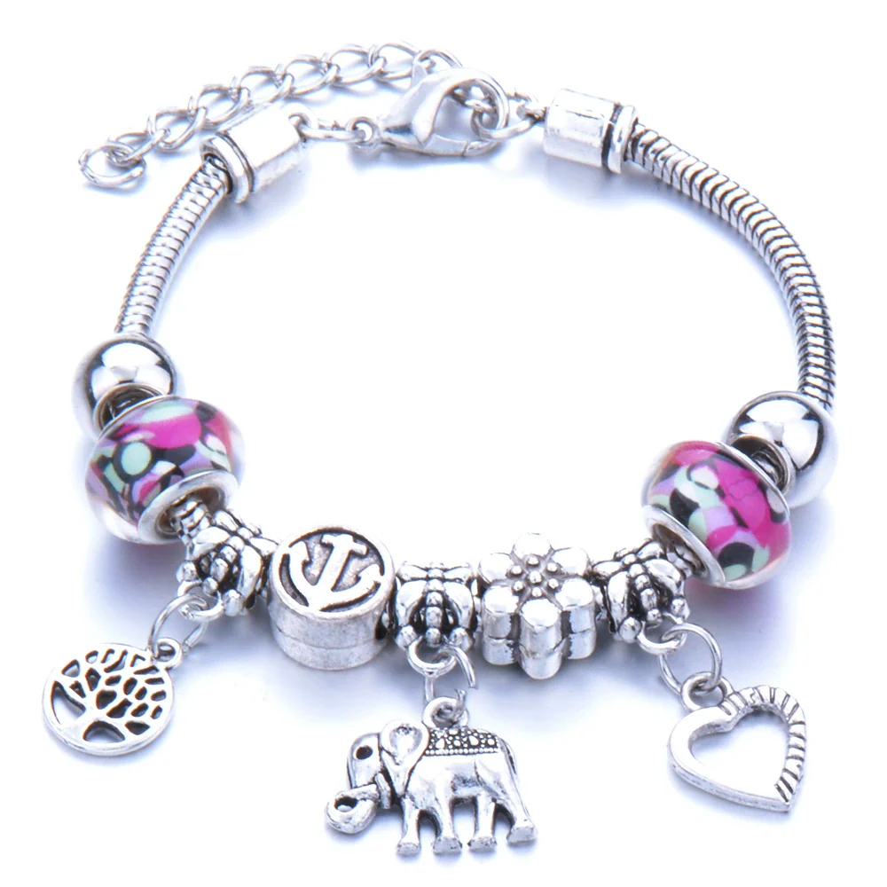 Wholesale Adjustable Beaded Bracelet With Butterfly Pendant For Girls Alloy Geometric Pattern Electroplated - Image 12
