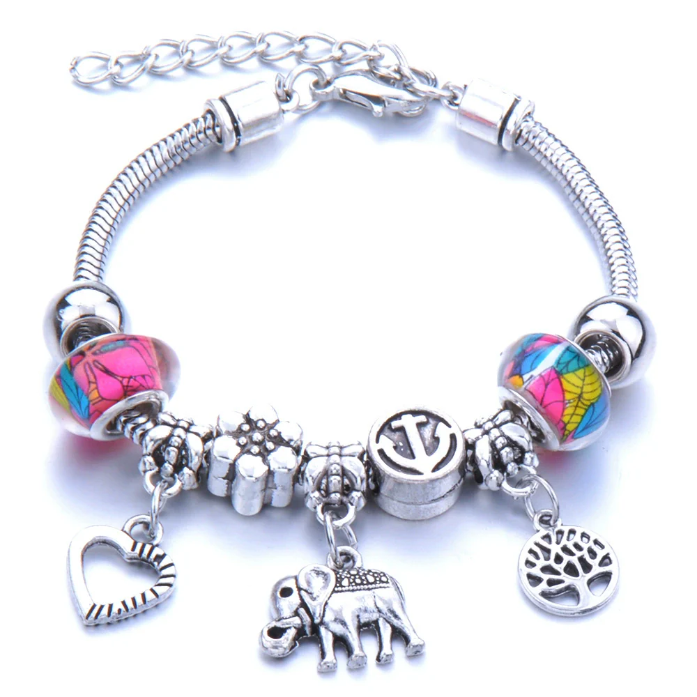 Wholesale Adjustable Beaded Bracelet With Butterfly Pendant For Girls Alloy Geometric Pattern Electroplated - Image 14