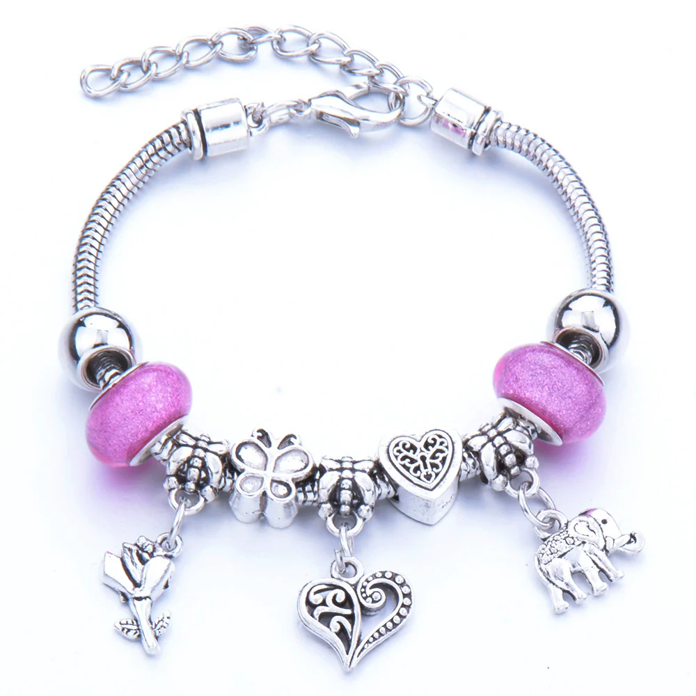 Wholesale Adjustable Beaded Bracelet With Butterfly Pendant For Girls Alloy Geometric Pattern Electroplated - Image 30