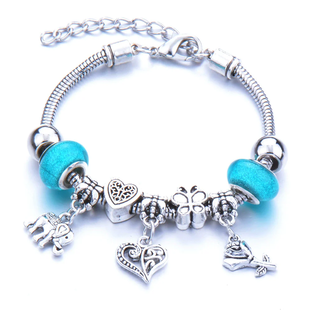 Wholesale Adjustable Beaded Bracelet With Butterfly Pendant For Girls Alloy Geometric Pattern Electroplated - Image 34
