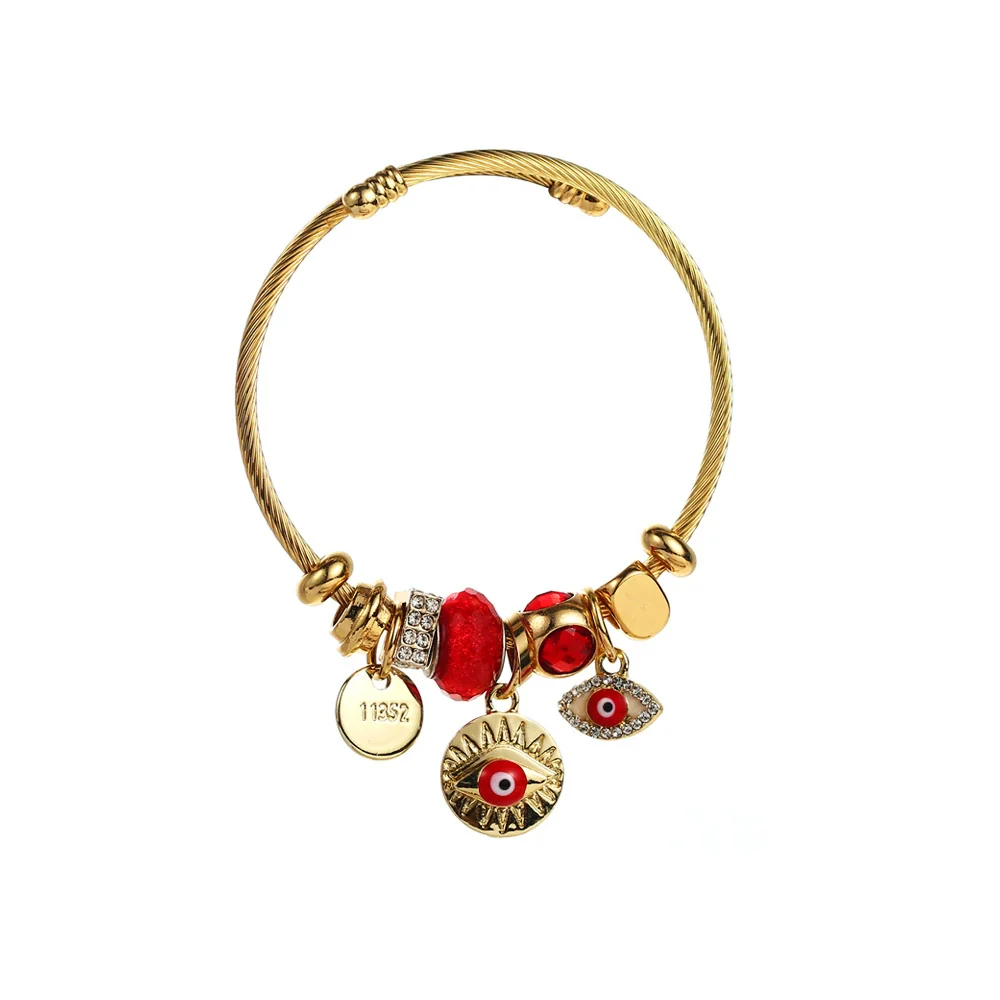 Wholesale Adjustable Beaded Bracelets With Diamond Design Heart Pendant For Women Made Of Alloy Rhinestone - Image 5