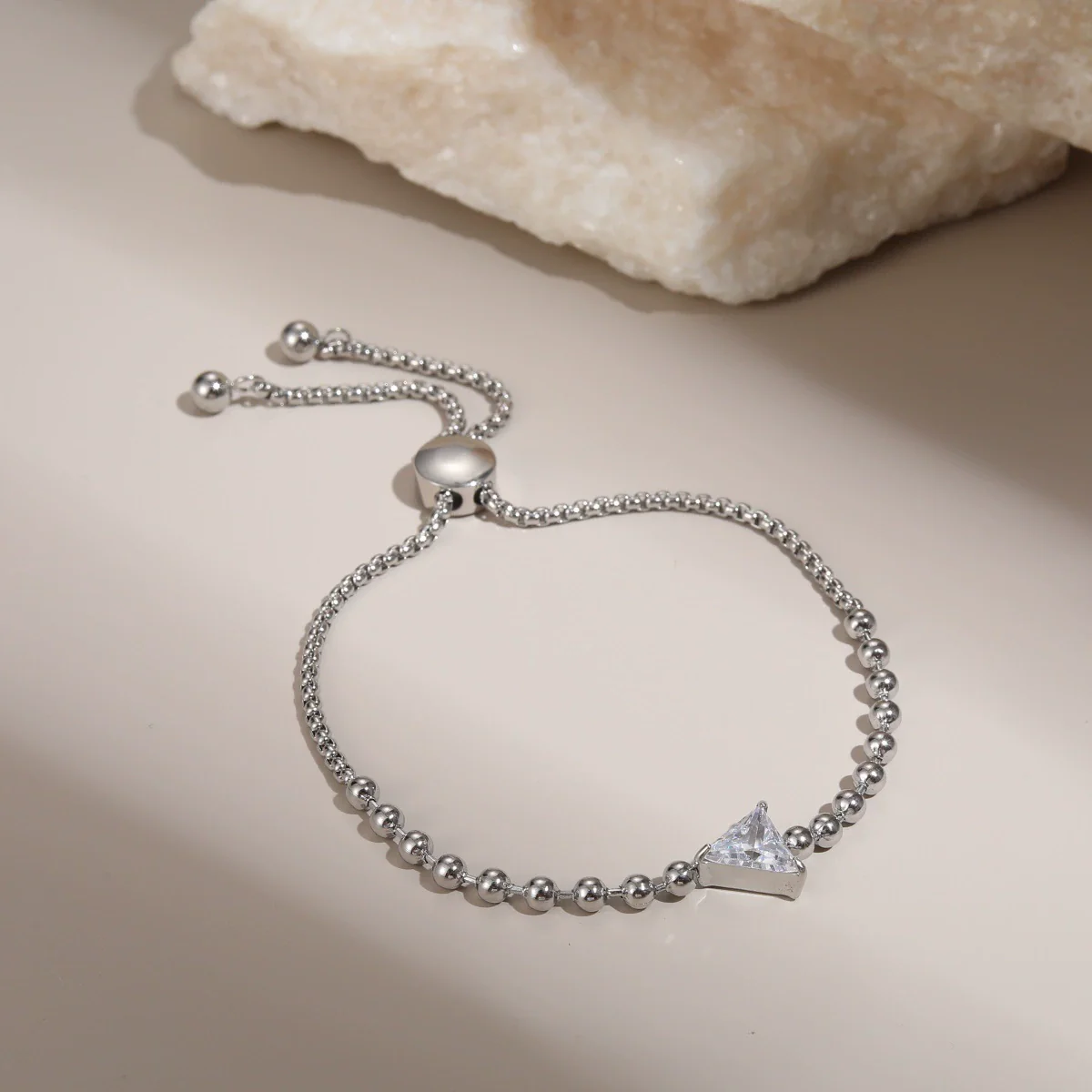 Wholesale Adjustable Nonfading Heart Bracelet For Women Stainless Steel 18K Gold Electroplated Geometric Pattern - Image 4