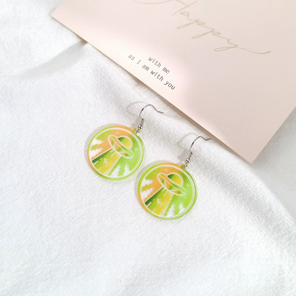 Wholesale Alloy Acrylic Fruit Leaves Pendant Women's Ear Jewelry With 14K Gold Ear Needle And Electroplating Design - Image 16