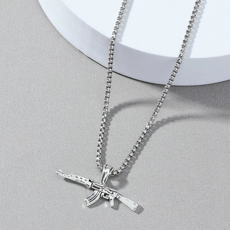 Wholesale Alloy Ak47 Gun Pendant Necklace Electroplated Unisex Fashion Jewelry - Image 9