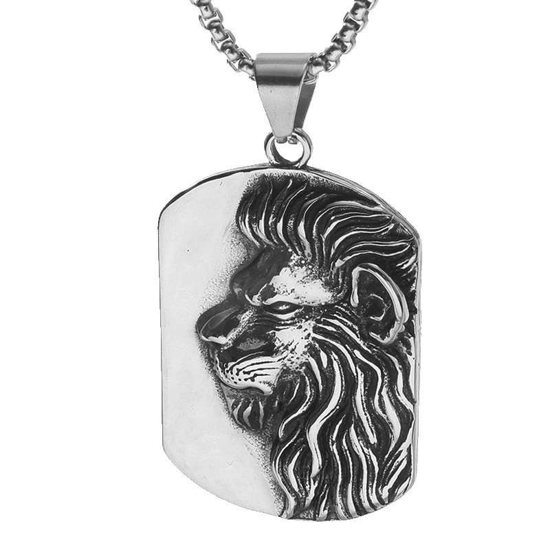 Wholesale Alloy Animal Retro Personalized Hiphop Lion Head Necklace With Electroplating For Men - Image 5