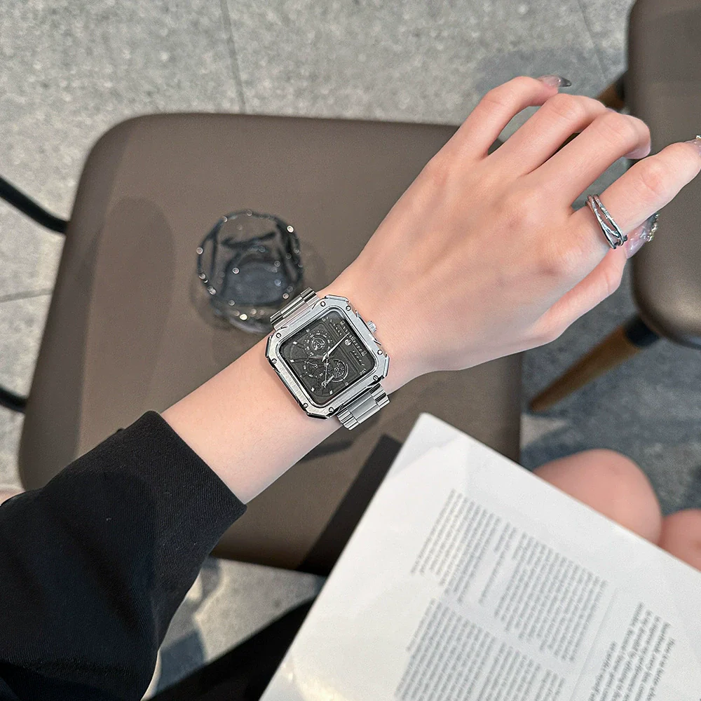 Wholesale Alloy Band Square Casual Watch With Stainless Steel Buckle - Image 2