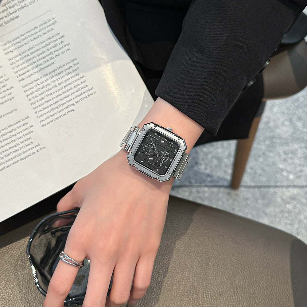 Wholesale Alloy Band Square Casual Watch With Stainless Steel Buckle - Image 3