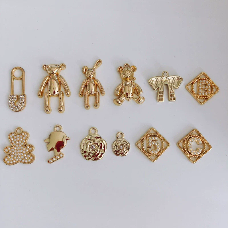 Wholesale Alloy Bear Rose Pendant Earrings Jewelry Accessories - Image 4