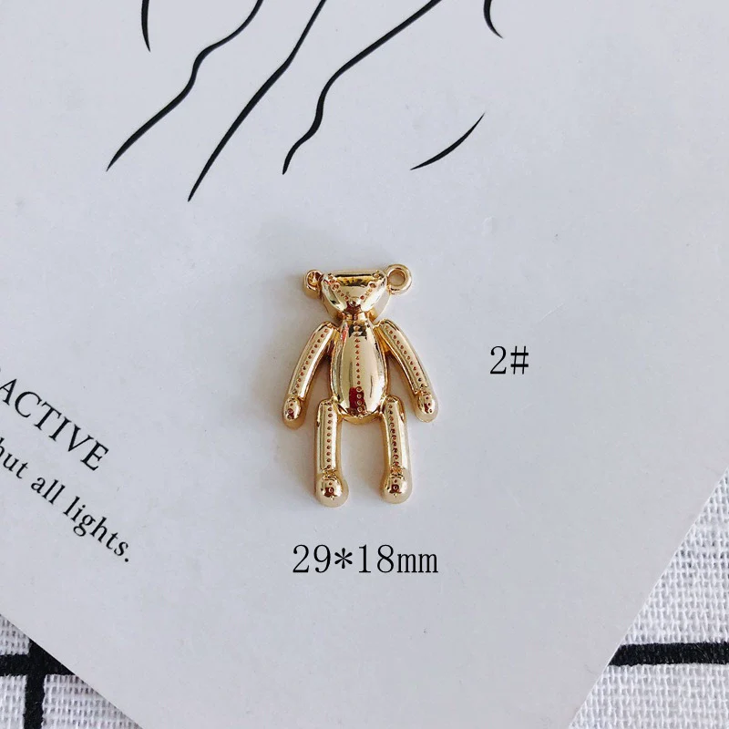 Wholesale Alloy Bear Rose Pendant Earrings Jewelry Accessories - Image 6