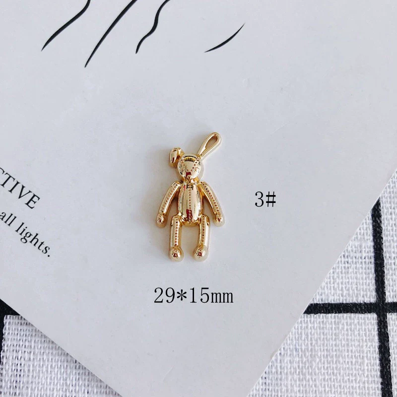 Wholesale Alloy Bear Rose Pendant Earrings Jewelry Accessories - Image 7