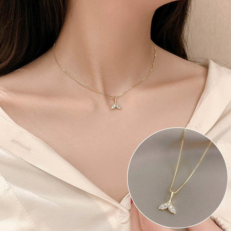 Wholesale Alloy Clavicle Chain Necklace With Fritillaria Flower Design And Electroplating Treatment Light Luxury Style For Women - Image 22
