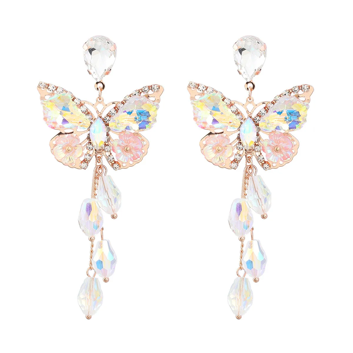 Wholesale Alloy Diamond Animals Zodiac Style Long Tassel Earrings For Women - Image 4
