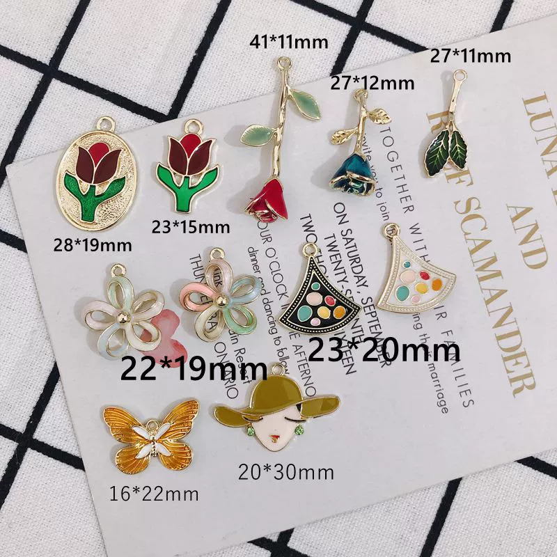 Wholesale Alloy Dripping Oil Butterfly Hollow Flower Three Dimensional Rose Earrings Jewelry Accessories - Image 2