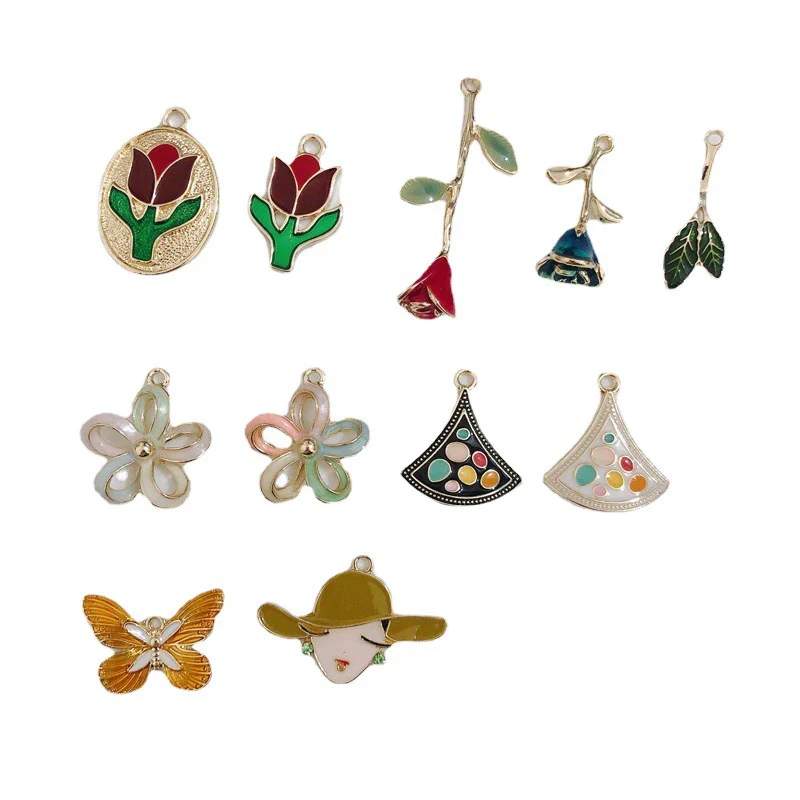 Wholesale Alloy Dripping Oil Butterfly Hollow Flower Three Dimensional Rose Earrings Jewelry Accessories - Image 4