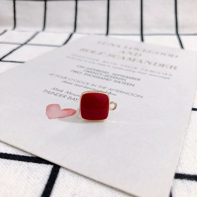 Wholesale Alloy Drop Oil Square Stud Earrings Accessories Jewelry Making Material With 925 Silver Needle - Image 10