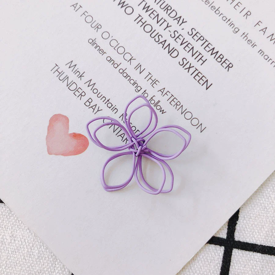 Wholesale Alloy Ear Jewelry Accessories With Color Petals Double Hollow Flowers And Baking Paint - Image 14