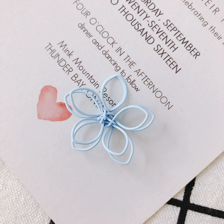 Wholesale Alloy Ear Jewelry Accessories With Color Petals Double Hollow Flowers And Baking Paint - Image 16