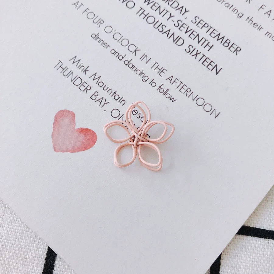 Wholesale Alloy Ear Jewelry Accessories With Color Petals Double Hollow Flowers And Baking Paint - Image 7