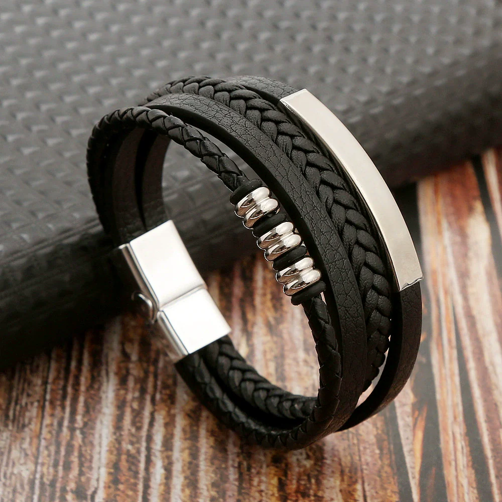 Wholesale Alloy Electroplated Geometric Bracelets For Men - Image 5