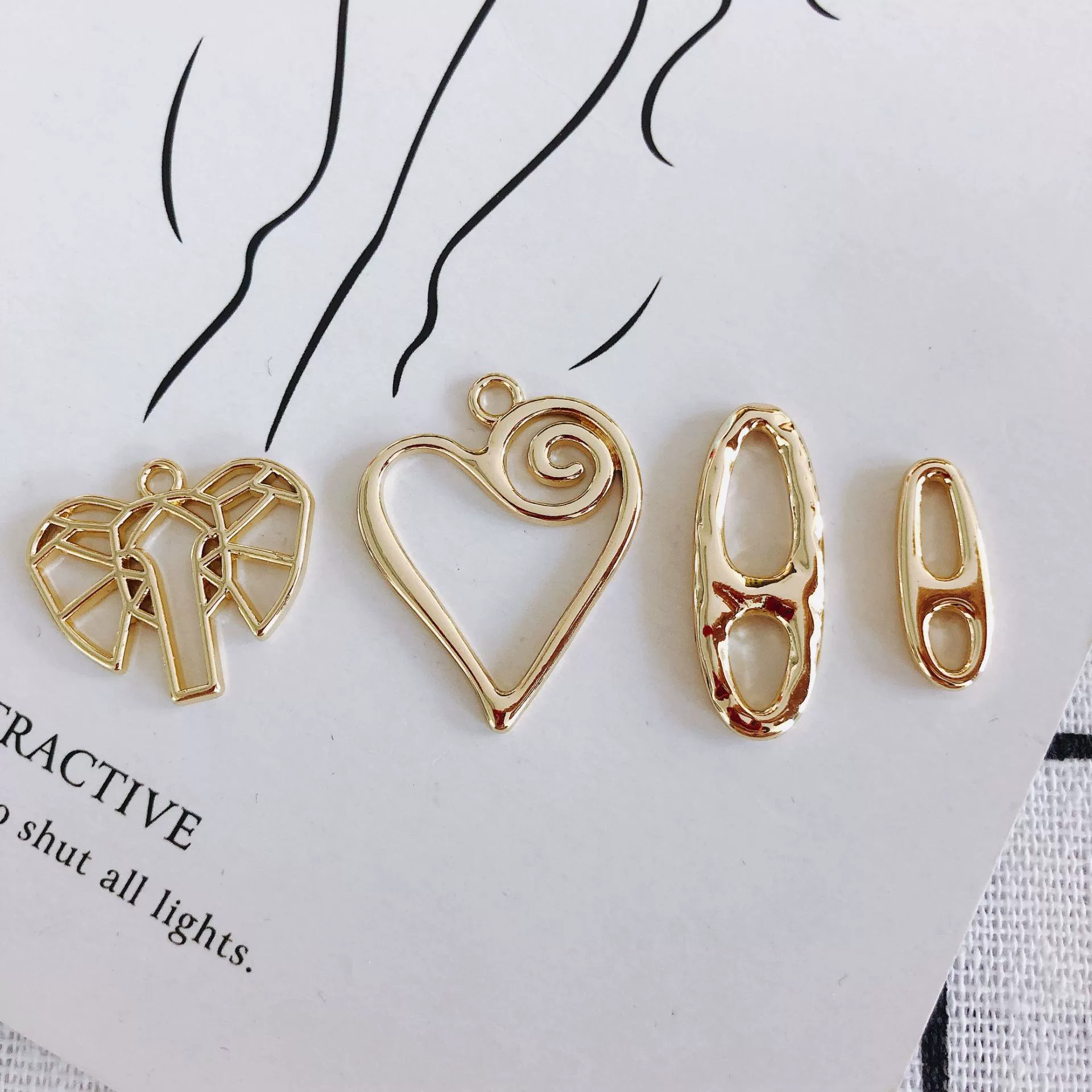 Wholesale Alloy Electroplated Jewelry Accessories Abstract Elephant Sunflower Heart Shaped Pendant Earrings - Image 4