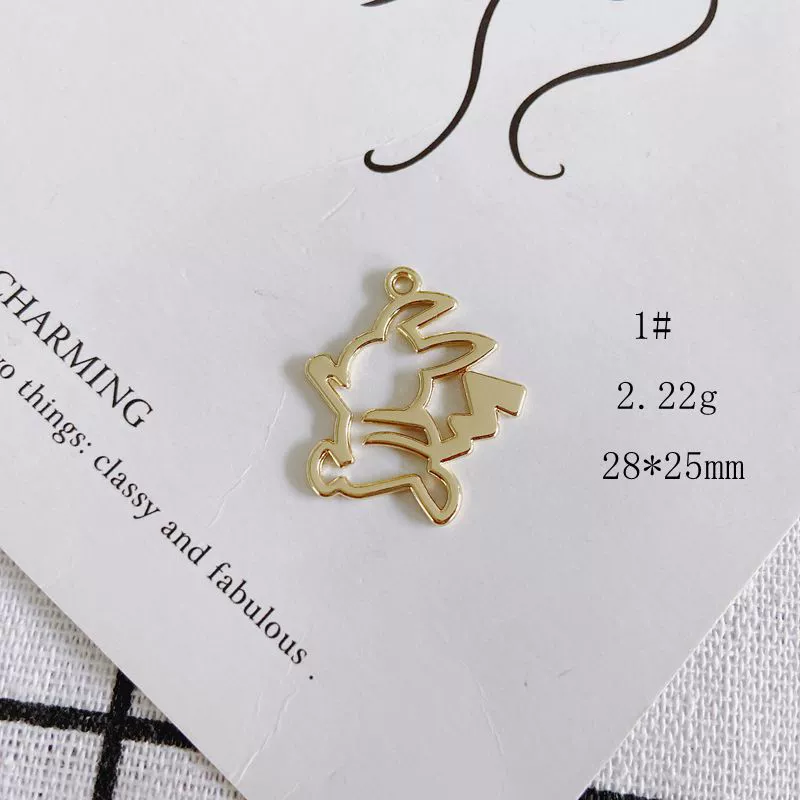 Wholesale Alloy Electroplating Jewelry Accessories Star Love Lock Hollow Inlay Small Pendant - Image 4