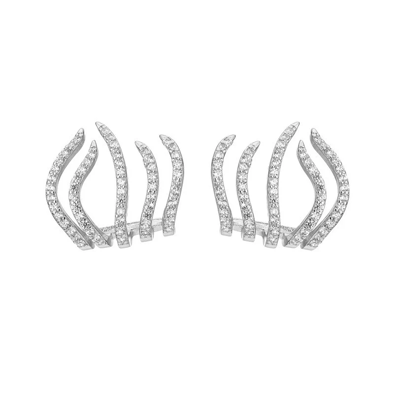 Wholesale Alloy Exaggerated Geometric Fiveclaw Earrings With Electroplating Treatment - Image 5