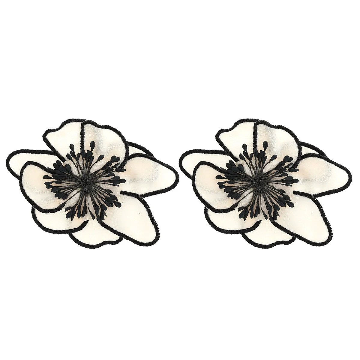 Wholesale Alloy Fabric Simulation Flower Earrings Handmade Geometric Style For Women - Image 7
