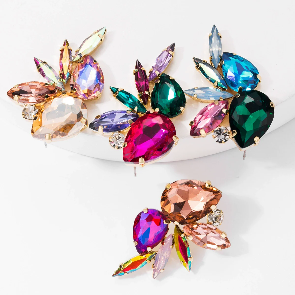 Wholesale Alloy Fashion Geometric Diamond Earrings For Women - Image 2